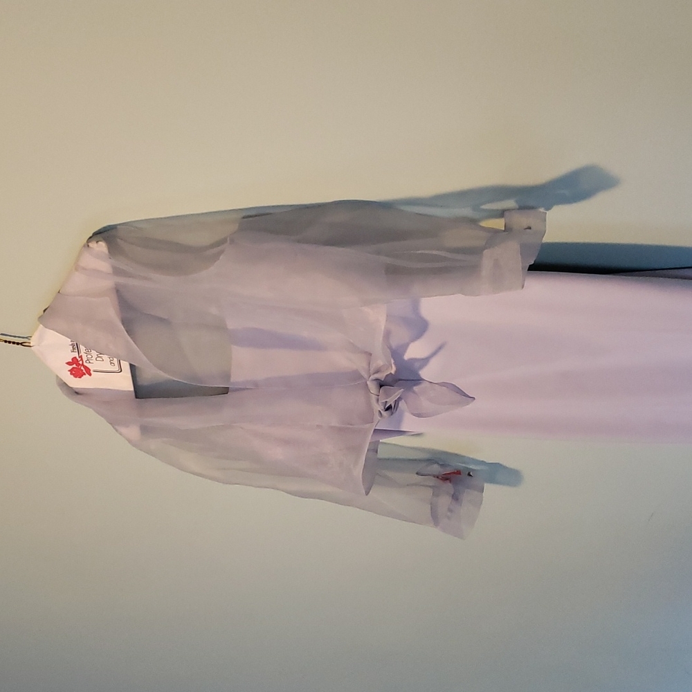 Stunning like new dry cleaned dress and sheer jacket with exquisite buttons